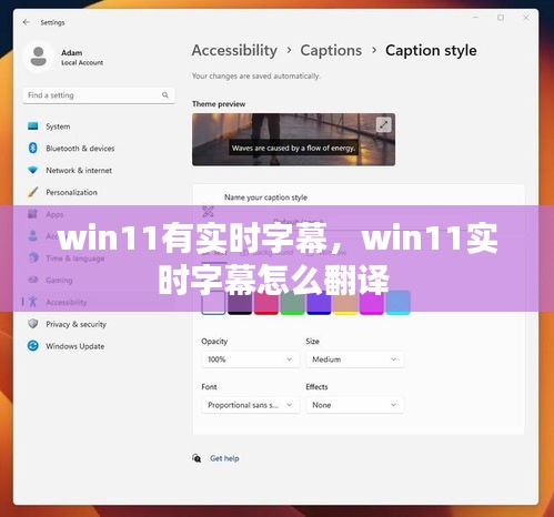 win11有实时字幕,win11实时字幕怎么翻译